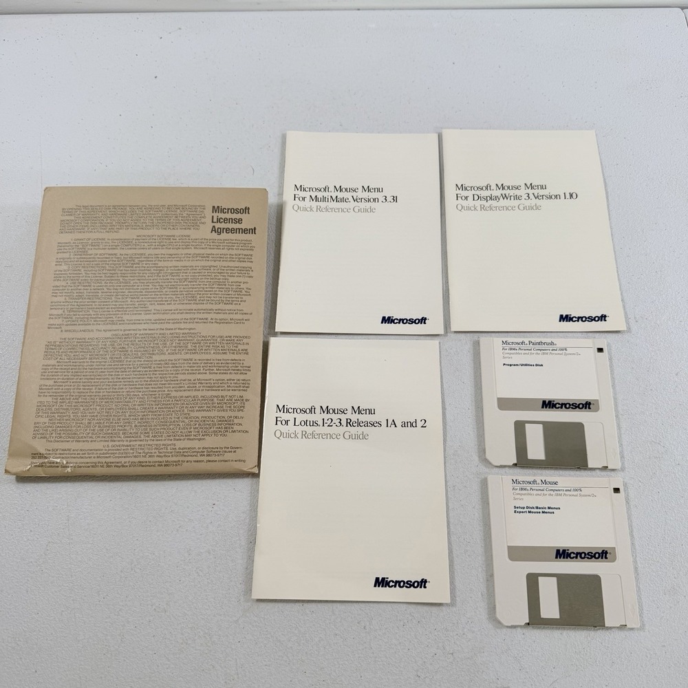 Vintage Microsoft Mouse & Paintbrush 3.5" Floppy 1987